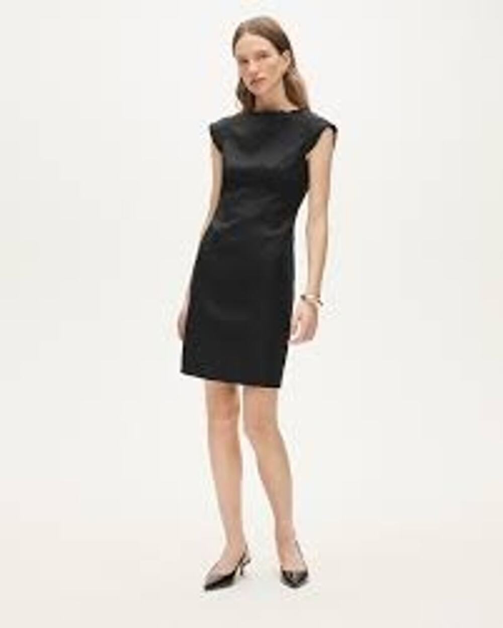 J. Crew Women's Ruffle-Trim Dress In Gramercy Linen Blend Black Size 16 NWT